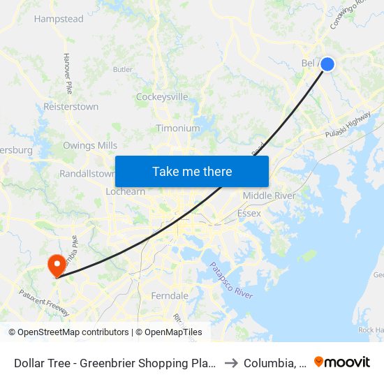 Dollar Tree - Greenbrier Shopping Plaza - Wb to Columbia, MD map