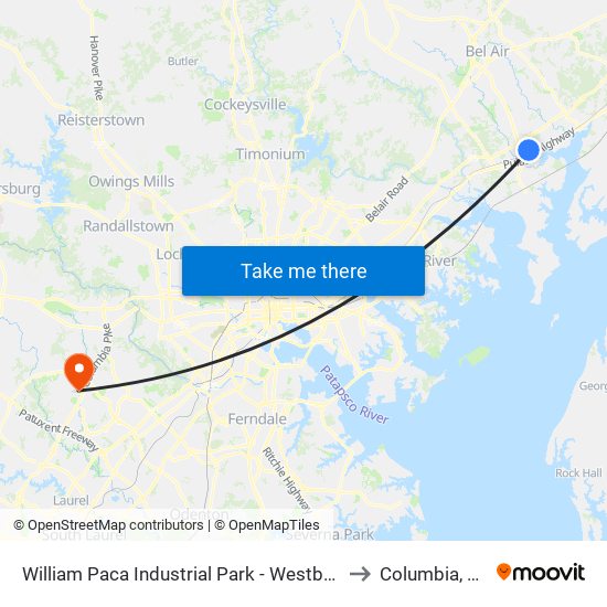 William Paca Industrial Park - Westbound to Columbia, MD map