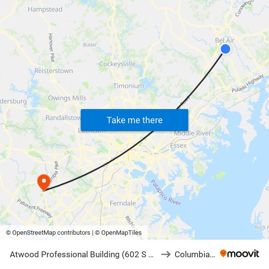 Atwood Professional Building (602 S Atwood Rd) to Columbia, MD map