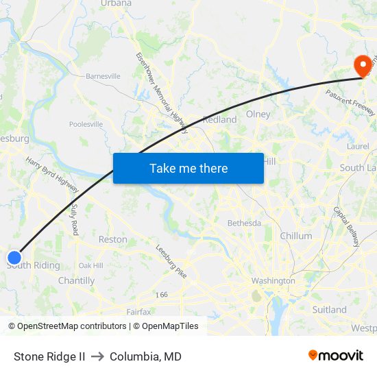 Stone Ridge II to Columbia, MD map