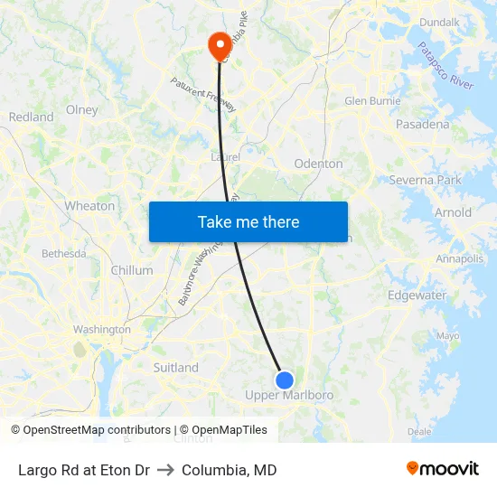 Largo Rd at Eton Dr to Columbia, MD map