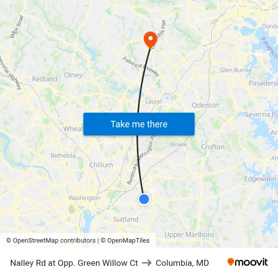 Nalley Rd at Opp. Green Willow Ct to Columbia, MD map