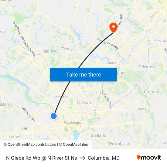 N Glebe Rd Sb @ N River St Ns to Columbia, MD map