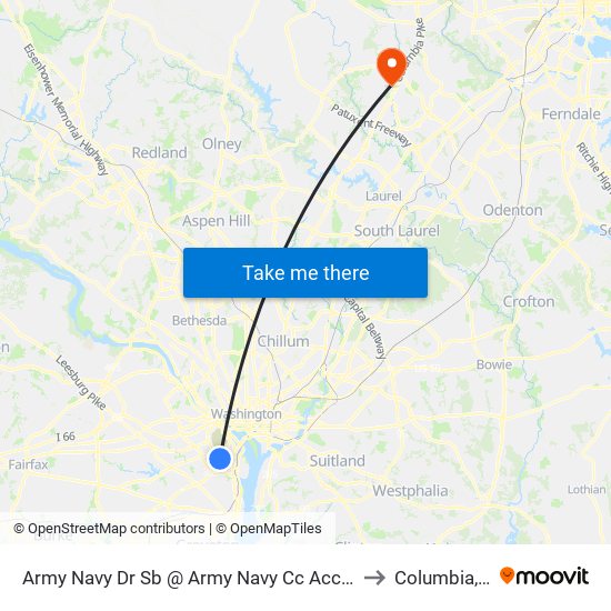 Army Navy Dr Sb @ Army Navy Cc Access Rd FS to Columbia, MD map
