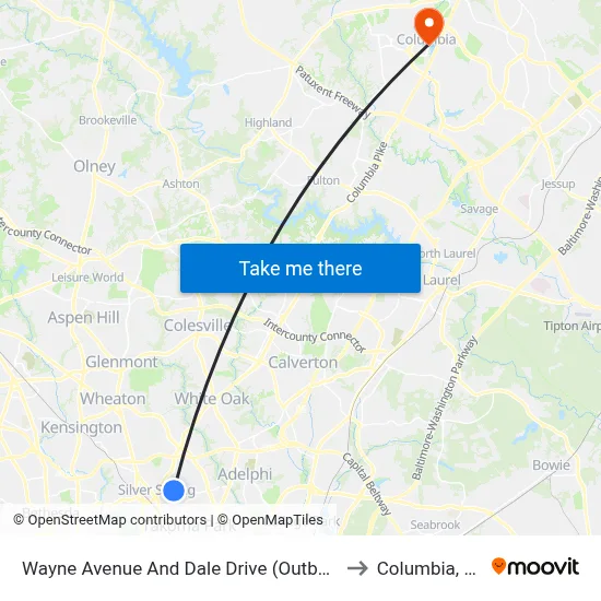 Wayne Avenue And Dale Drive (Outbound) to Columbia, MD map