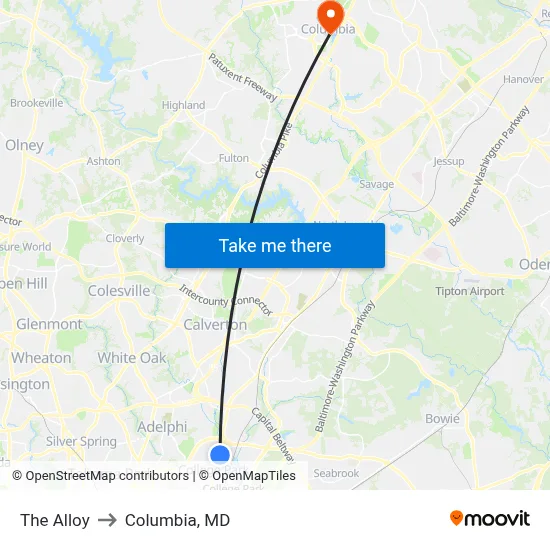 The Alloy to Columbia, MD map