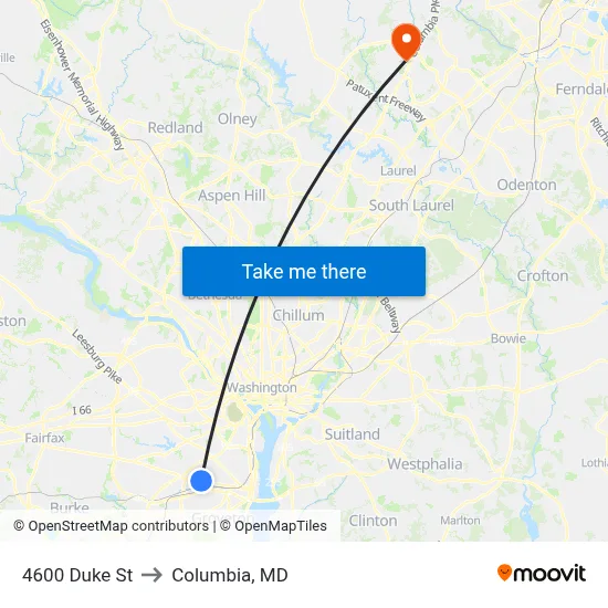 4600 Duke St to Columbia, MD map