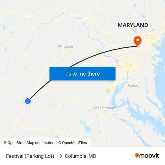 Festival (Parking Lot) to Columbia, MD map