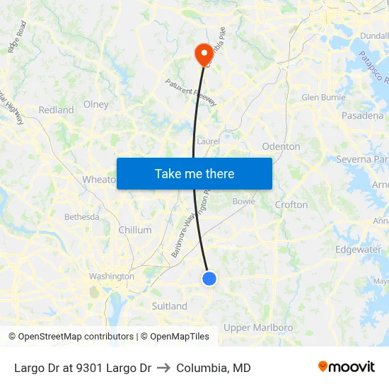 Largo Dr at 9301 Largo Dr to Columbia, MD map
