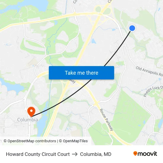 Howard County Circuit Court to Columbia, MD map