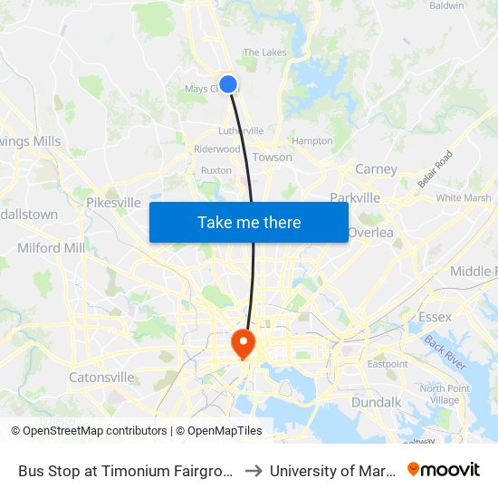 Bus Stop at Timonium Fairgrounds Light Rail Station Sb to University of Maryland, Baltimore map