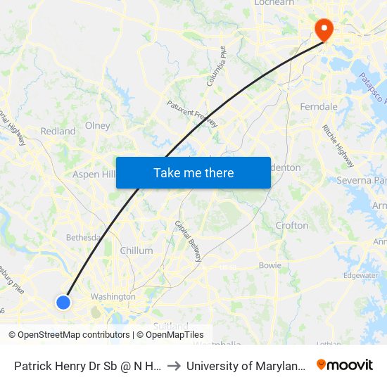 Patrick Henry Dr Sb @ N Harrison St Ns to University of Maryland, Baltimore map