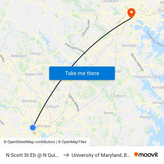 N Scott St Eb @ N Quinn St Ns to University of Maryland, Baltimore map