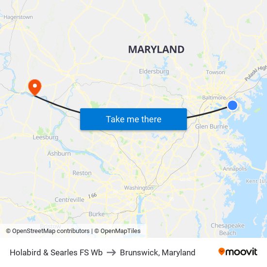 Holabird & Searles FS Wb to Brunswick, Maryland map