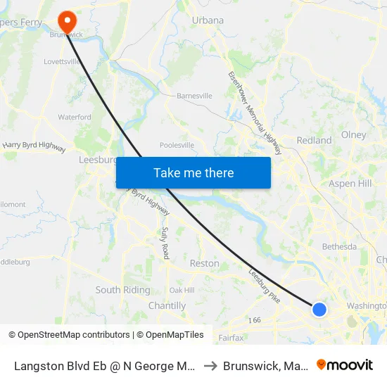 Langston Blvd Eb @ N George Mason Dr FS to Brunswick, Maryland map