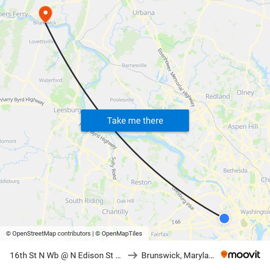 16th St N Wb @ N Edison St Ns to Brunswick, Maryland map