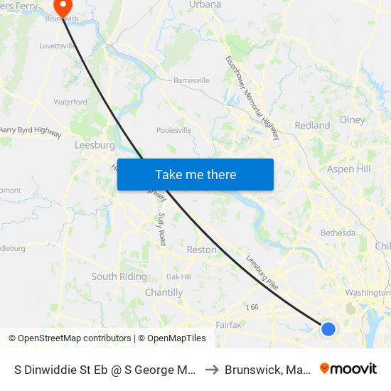 S Dinwiddie St Eb @ S George Mason Dr FS to Brunswick, Maryland map