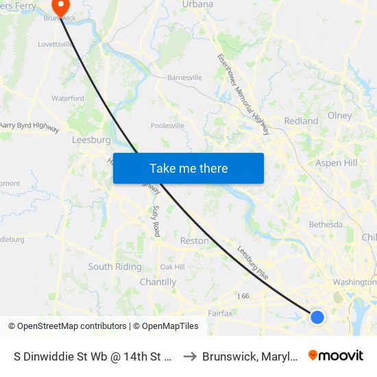 S Dinwiddie St Wb @ 14th St S Ns to Brunswick, Maryland map