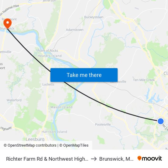 Richter Farm Rd & Northwest High School Enter to Brunswick, Maryland map