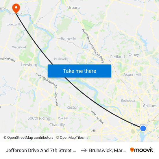 Jefferson Drive And 7th Street SW (Eb) to Brunswick, Maryland map