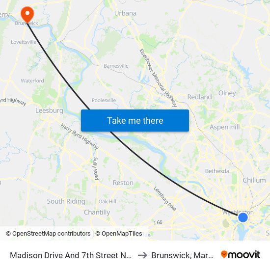 Madison Drive And 7th Street NW (Wb) to Brunswick, Maryland map