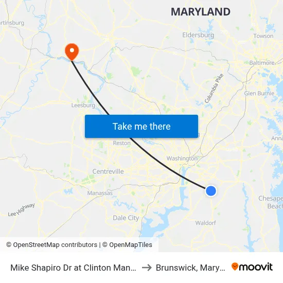 Mike Shapiro Dr at Clinton Manor Ent to Brunswick, Maryland map