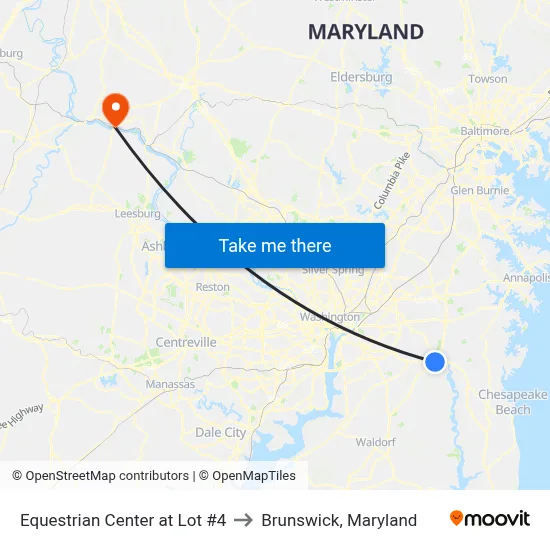 Equestrian Center at Lot #4 to Brunswick, Maryland map