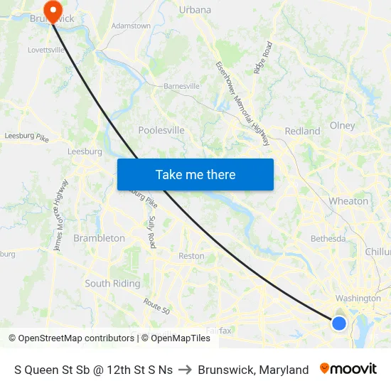 S Queen St Sb @ 12th St S Ns to Brunswick, Maryland map