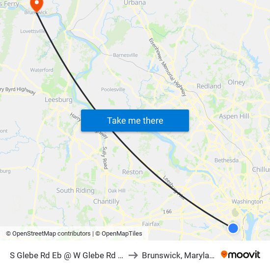 S Glebe Rd Eb @ W Glebe Rd FS to Brunswick, Maryland map