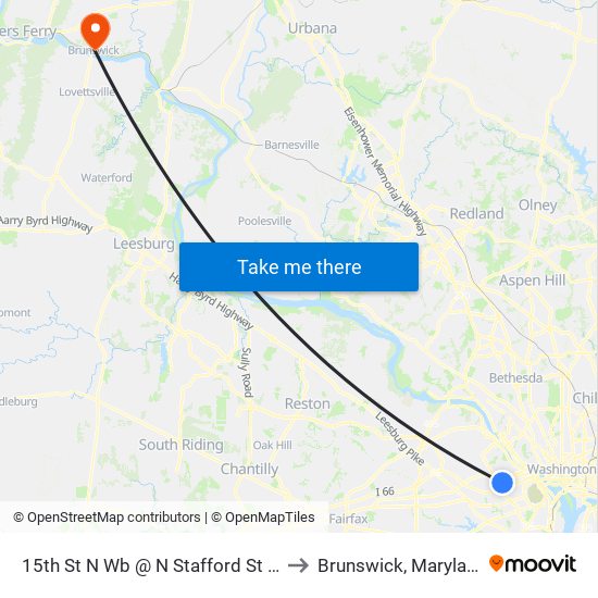 15th St N Wb @ N Stafford St Ns to Brunswick, Maryland map