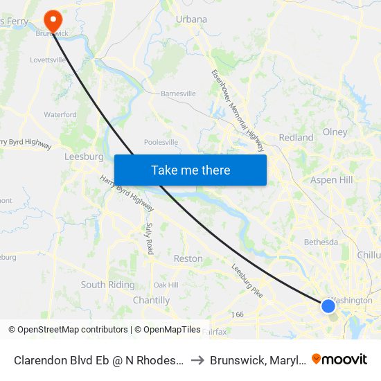 Clarendon Blvd Eb @ N Rhodes St FS to Brunswick, Maryland map