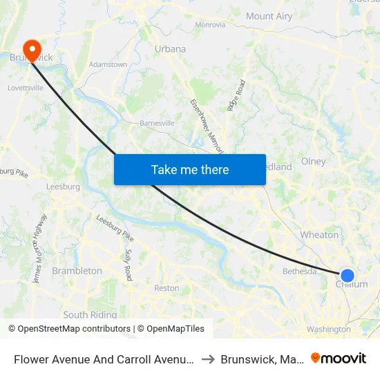 Flower Avenue And Carroll Avenue (Inbound) to Brunswick, Maryland map