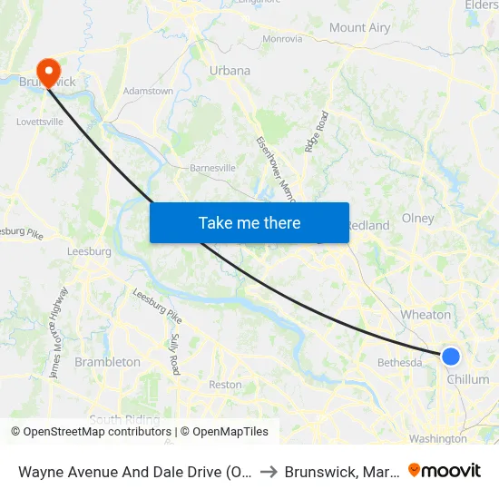 Wayne Avenue And Dale Drive (Outbound) to Brunswick, Maryland map