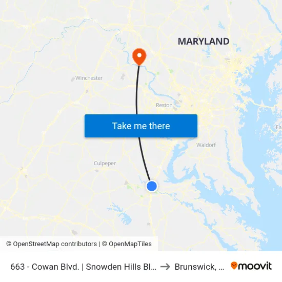 663 - Cowan Blvd. | Snowden Hills Blvd. (Evergreens Apts.) to Brunswick, Maryland map