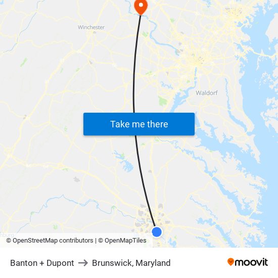 Banton + Dupont to Brunswick, Maryland map