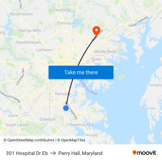 301 Hospital Dr Eb to Perry Hall, Maryland map