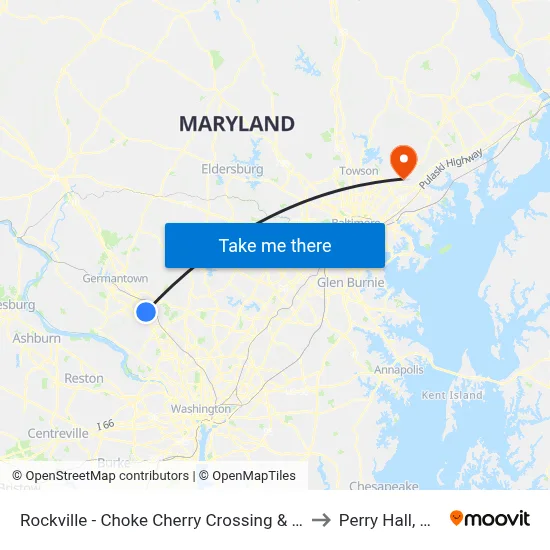 Rockville - Choke Cherry Crossing & Choke Cherry Road to Perry Hall, Maryland map