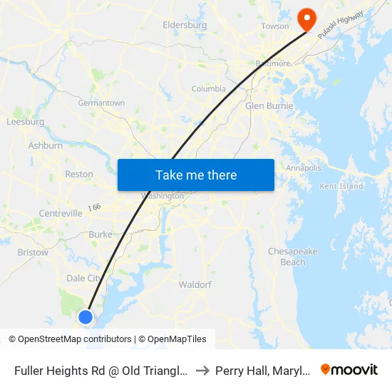 Fuller Heights Rd @ Old Triangle Rd to Perry Hall, Maryland map