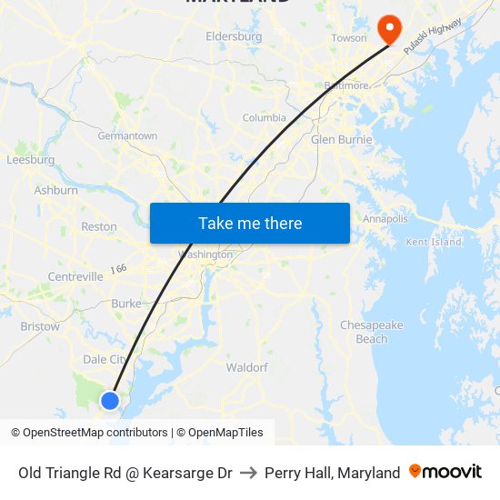 Old Triangle Rd @ Kearsarge Dr to Perry Hall, Maryland map