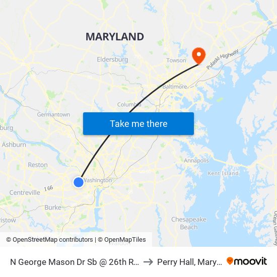 N George Mason Dr Sb @ 26th Rd N Ns to Perry Hall, Maryland map