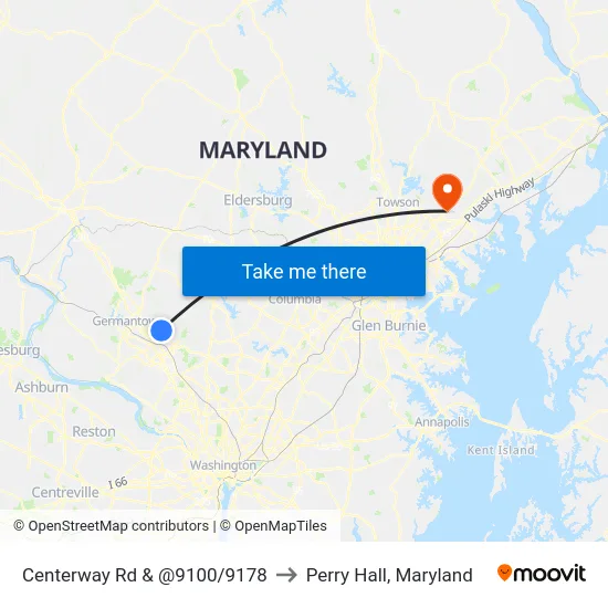 Centerway Rd & @9100/9178 to Perry Hall, Maryland map