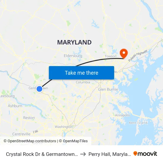 Crystal Rock Dr & Germantown Rd to Perry Hall, Maryland map