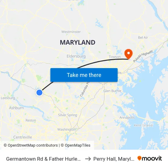 Germantown Rd & Father Hurley Blvd to Perry Hall, Maryland map