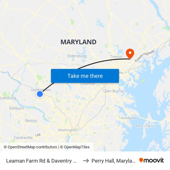 Leaman Farm Rd & Daventry Way to Perry Hall, Maryland map