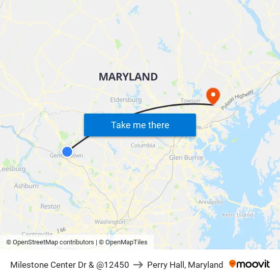 Milestone Center Dr & @12450 to Perry Hall, Maryland map