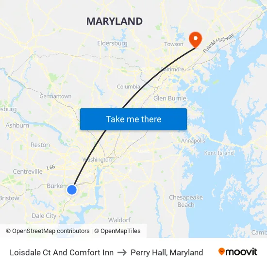 Loisdale Ct @ Comfort Inn to Perry Hall, Maryland map