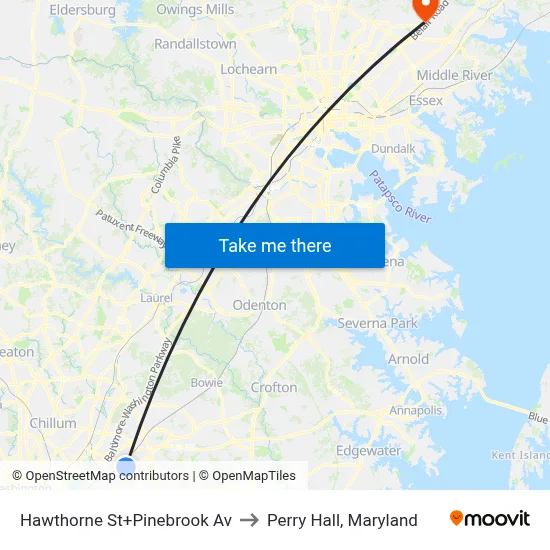 Hawthorne St+Pinebrook Av to Perry Hall, Maryland map