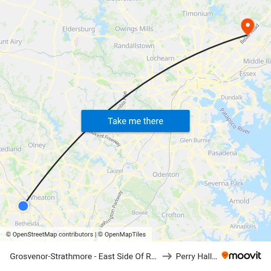 Grosvenor-Strathmore - East Side Of Rockville Pike Near Tuckerman Ln. to Perry Hall, Maryland map