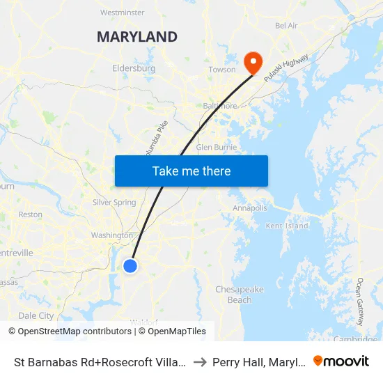 St Barnabas Rd+Rosecroft Village Dr to Perry Hall, Maryland map