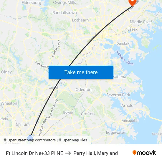 Ft Lincoln Dr Ne+33 Pl NE to Perry Hall, Maryland map
